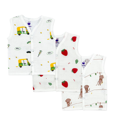 Muslin Jablas Pack of 3 – Rikshaw & Monkey Prints