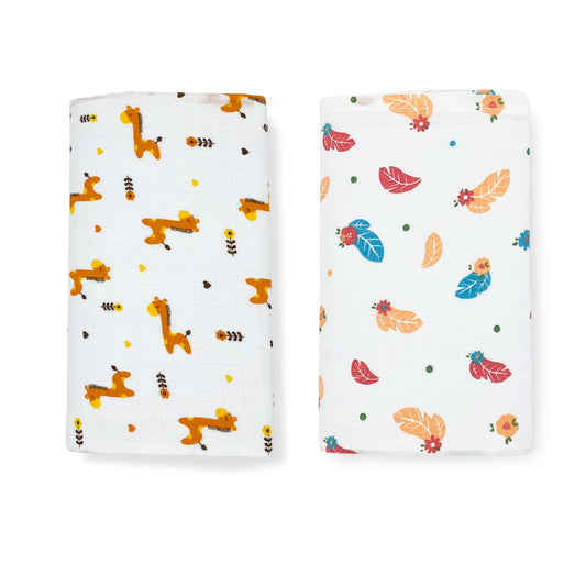 Organic Muslin Swaddle / Towel Combo  (Pack of 2)