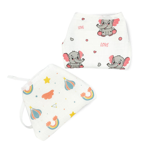 Muslin Jabla & Nappy -100% Organic Cotton, soft Langot Jabla Set (Pack of 2)