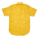 Half Sleeve Kurta Shirt --Organic Muslin Cotton -Mustard Yellow