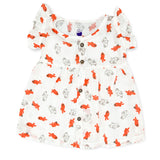 Muslin Frock for Baby Girl - Butterfly Sleeve  100% Organic Cotton Rabbit