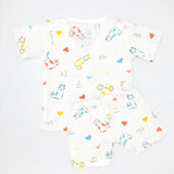 Muslin Jabla Co Ord Set, Jabla Shorts - 100% Cotton -Cat