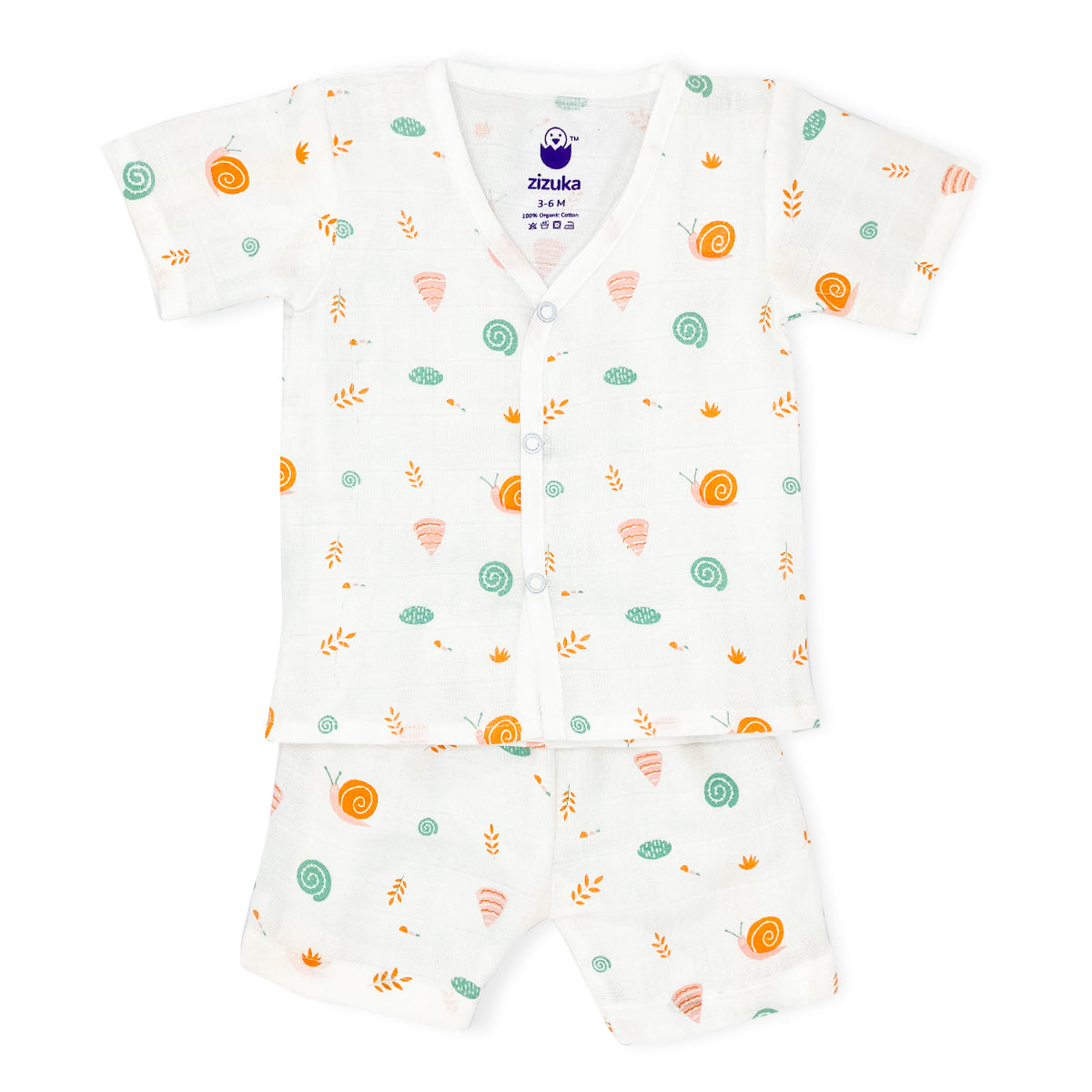 Jabla Co Ord Set / Jabla Shorts - 100% Muslin Cotton -Snail