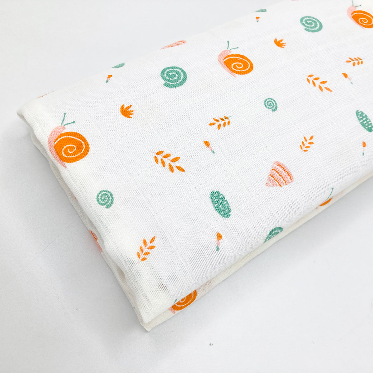 100% Soft Cotton Muslin Swaddle / Towel - Snail