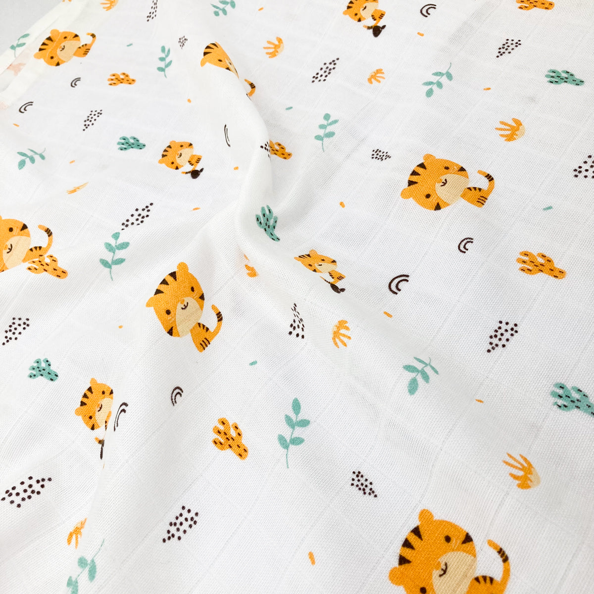 100% Soft Cotton Muslin Swaddle / Towel - Tiger