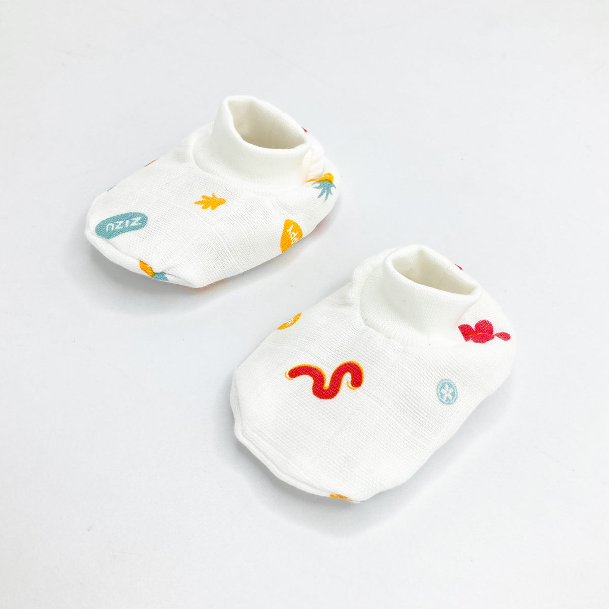 Double Layer Newborn Muslin Baby Cap Mitten Booties Set- Happy Zizu