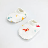 Double Layer Newborn Muslin Baby Cap Mitten Booties Set- Happy Zizu