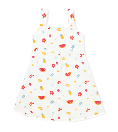 A-Line Sleeveless Muslin Frock – Happy Zizu