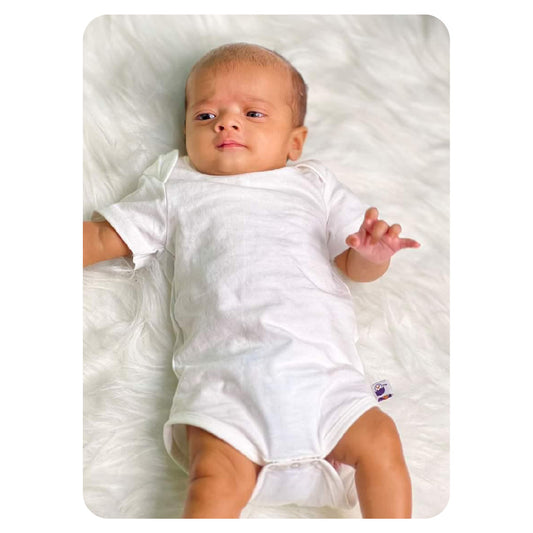 Newborn Baby Onesie - Solid Offwhite -Cream | Premium Cotton Bodysuit