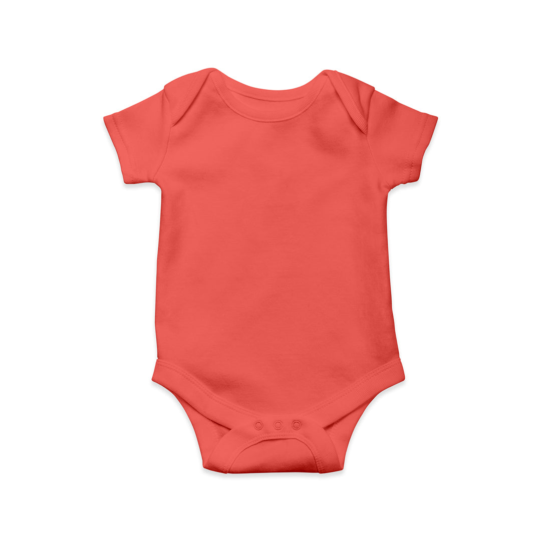Newborn Baby Onesie, Peach Color - 100% Premium Cotton Bodysuit