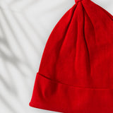 X'mas Knotted Beanie Cap -Wine Red