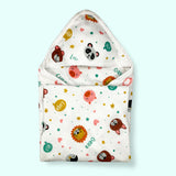 Muslin Hooded Towel for Baby- 6 Layer - 100% Organic Cotton - Animal