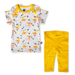 TShirt & Pants -Pyjama Set -Naughty Monkey T-shirt - Yellow Pants