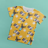 Panda, Rabbit -Cotton T-shirt | Half Sleeve TShirt | Yellow