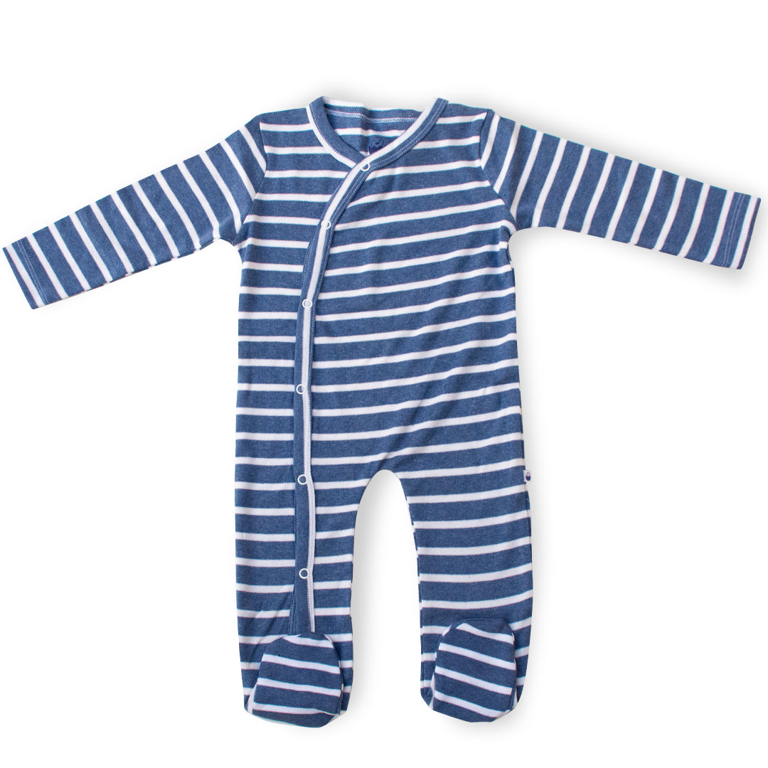 Full Sleeve Cotton Sleep Suit Blue Romper - Winter Collection