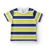 Premium Cotton T-shirt | Half Sleeve TShirt | Blue, White, Volt Green