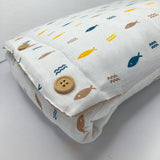 Organic Muslin Carry Nest for Baby -Traveling bed Soft Cotton -Fish