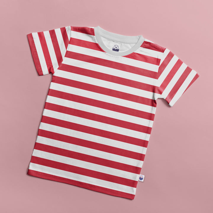 Red - White Premium Cotton T-shirt | Half Sleeve TShirt