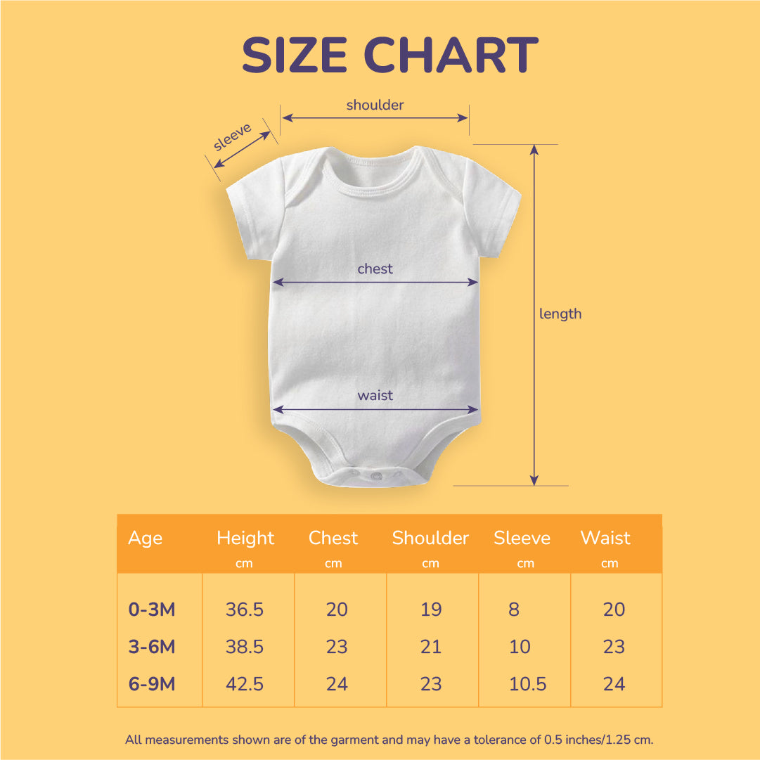 BUY 2 Pattern Printed Bodysuit/Onesie Get 1 FREE - 100% Premium Cotton