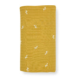 Organic Cotton Muslin Swaddle/Blanket  -Solid Mustard Yellow Towel