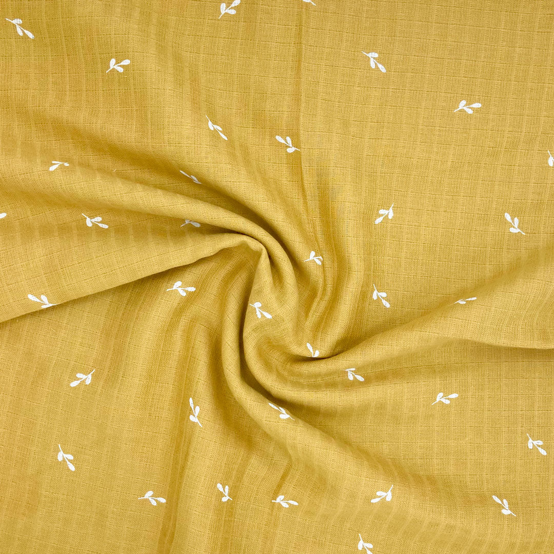 Organic Cotton Muslin Swaddle/Blanket  -Solid Mustard Yellow Towel