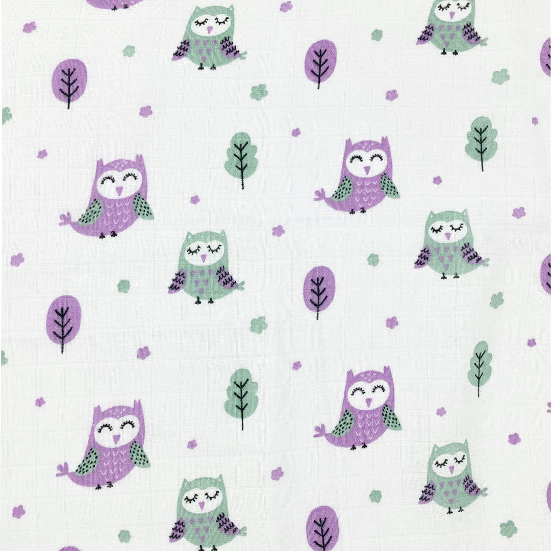 Night Owl -Soft Bamboo Cotton Muslin Swaddle -Towel