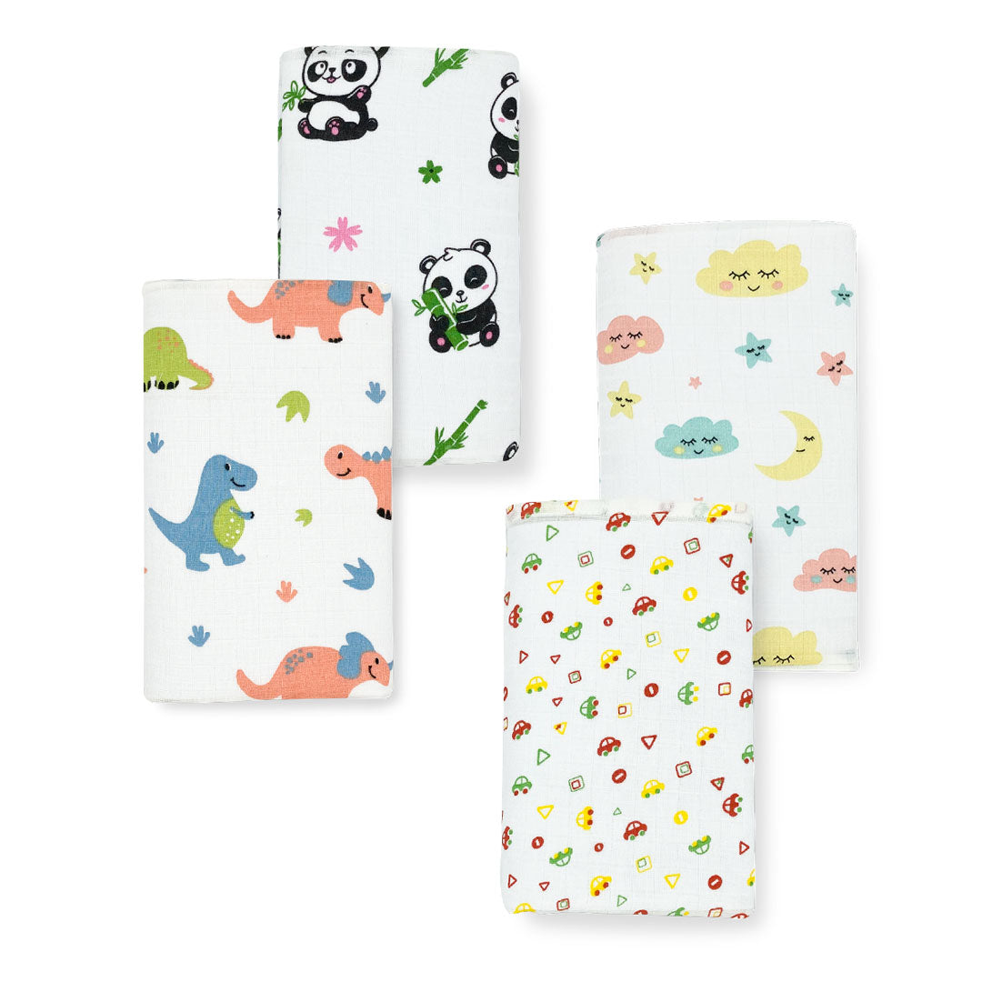 Super Combo- Organic Muslin Swaddle- baby Towel (Pack of 4)